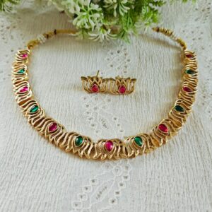 Antique Lotus Necklace Set