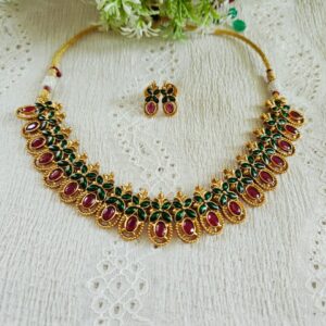Green & Ruby Necklace Set